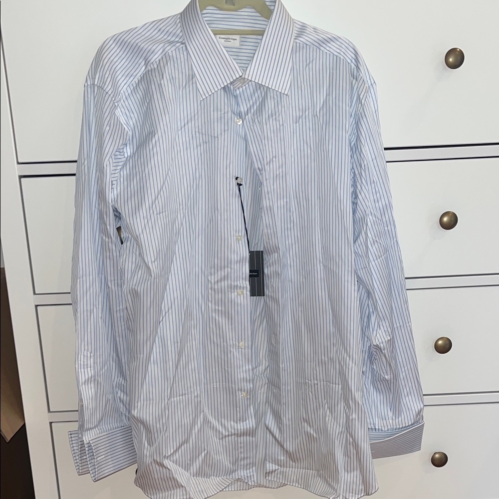 Ermenegildo Zegna Light Blue Striped Dress Shirt